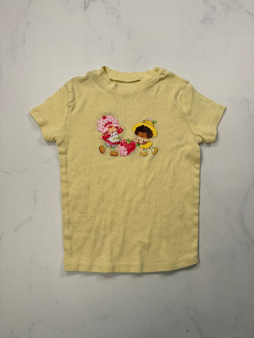 Strawberry Shortcake Graphic Tee Yellow 2000s VTG Retro - Girls XXS